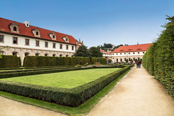 View of the Waldstein park in Prague-a famous tourist attraction. Prague, Czech Republic