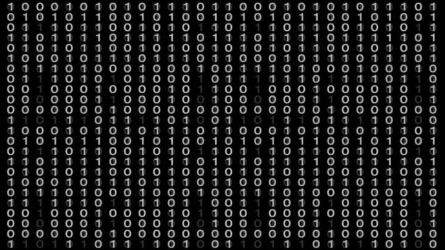 Digital code binary scale 4k animation.