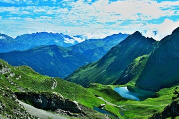 Fototapeta na wymiar Austrian Alps-view on the lake Schwarzersee