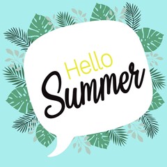 Tropical palm leaves illustration background