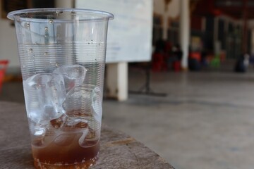 glass of water on the table