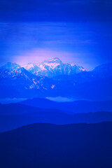 Fototapeta na wymiar The Alp in blue hour