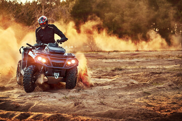Cross-country quad bike race, extreme sports