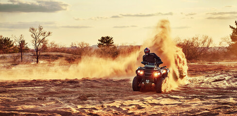 Cross-country quad bike race, extreme sports