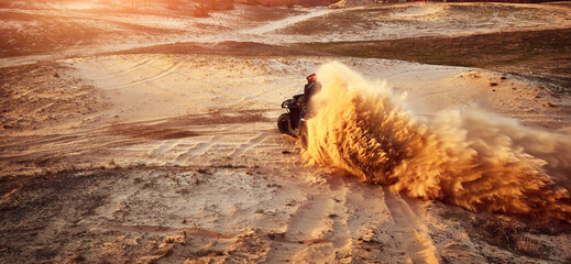 Cross-country quad bike race, extreme sports