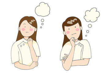 考えているセラピスト