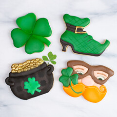 Saint Patrick's home made and decorated cookies