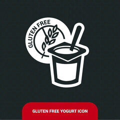 Vector image. Gluten-free yogurt icon.