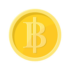 Simple illustration of Baht coin Concept of internet currency