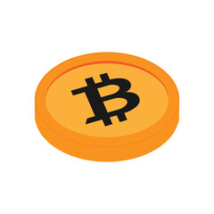 Simple illustration of bitcoin coin Concept of internet cryptocurrency