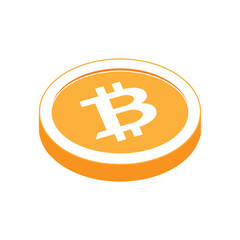 Simple illustration of bitcoin coin Concept of internet cryptocurrency