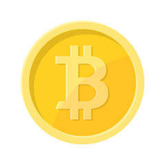 Simple illustration of bitcoin coin Concept of internet cryptocurrency