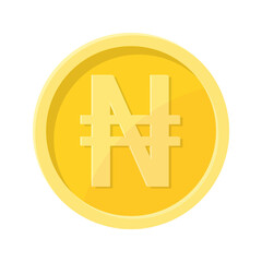 Simple illustration of Naira coin Concept of internet currency