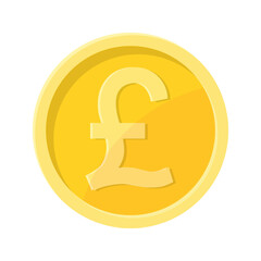Simple illustration of Pound sterling coin Concept of internet currency