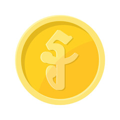 Simple illustration of Riel coin Concept of internet currency