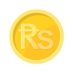 Simple illustration of rupee, coin Concept of internet currency