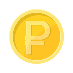 Simple illustration of russian ruble coin Concept of internet currency