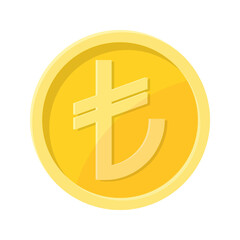 Obraz premium Simple illustration of Turkish Lira coin Concept of internet currency
