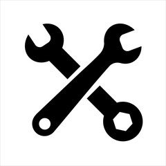 Simple spanners isolated on white background Icon for apps and websites