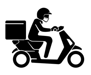 Food or Package Delivery, Silhouette Symbol