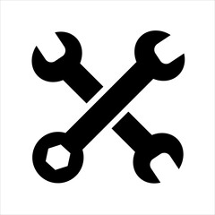 Simple spanners isolated on white background Icon for apps and websites