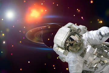 Astronaut posing. The elements of this image furnished by NASA.
