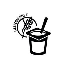 Vector image. Gluten-free yogurt icon.