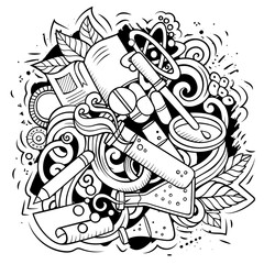 Science cartoon vector doodle design