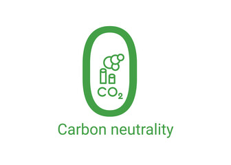 Free neutral CO2 icon. Green carbon neutrality sign. zero carbon emissions label. Vector illustration stamp - obrazy, fototapety, plakaty