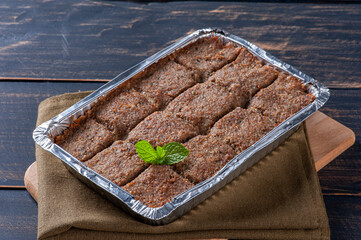 .Roasted kebab, Typical Arabic delicacy, also very common in Brazil. Made of minced meat, wheat and...
