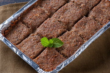 .Roasted kebab, Typical Arabic delicacy, also very common in Brazil. Made of minced meat, wheat and mint