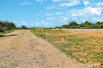 Fototapeta na wymiar Scenic view of road in the countryside at Iringa, Tanzania