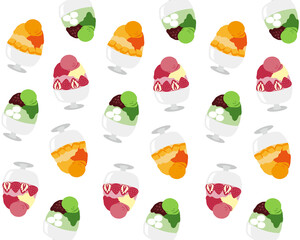 かき氷のパターン背景イラスト