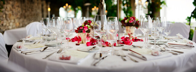 decorated table in the castle