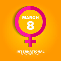 Fototapeta premium International Women's Day March 8. Concept vector illustration of female empowerment and feminism movement.