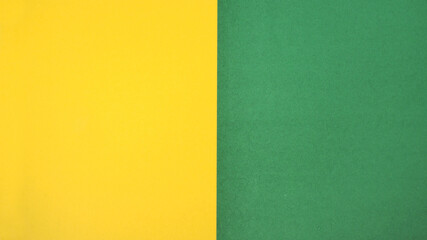 Yellow color and green color paper for background.