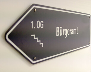 Schilder signs Bürgeramt, Schild sign Straßenverkehrsamt, Hinweisschild, information sign