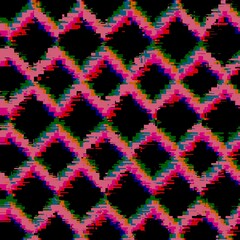 Pixel art, glitch effect, abstract background, rhombus pattern