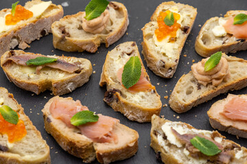 assorted fish appetizers