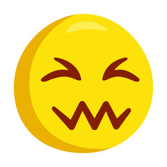 Confounded Face Emoji Icon Illustration. Quivering Mouth Vector Symbol Emoticon Design.
