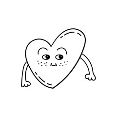 Doodle of beautiful heart illustrations. Valentine card. Template for the design.