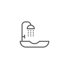 Sink unit icon, color, line, outline vector sign, linear style pictogram isolated on white. Symbol, logo illustration