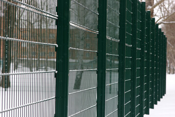 view of the high fence in perspective