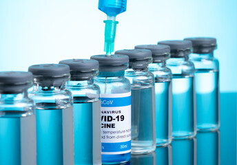 Coronavirus vaccine with medical health care concept