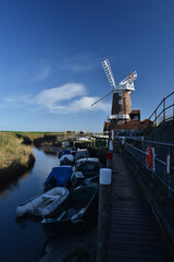 Cley Mill on a bright, sunny day. North Norfolk, UK