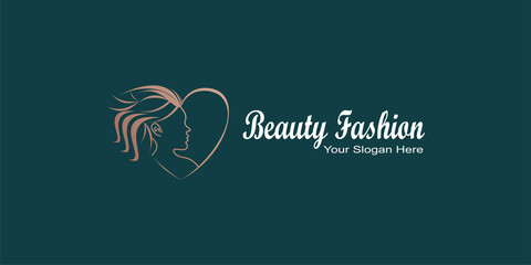 Beauty fashion logo template with creative concept