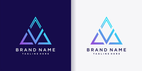 triangle logo template with creative technology concept