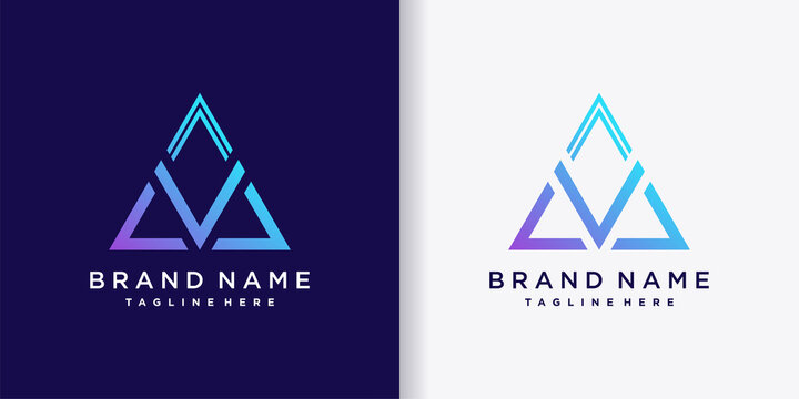 triangle logo template with creative technology concept