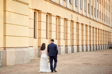 bride on the wedding day. beautiful and gentle bride in a wedding dress