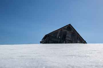 barn in the snow